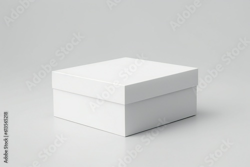 Empty white box mockup on white background Generative AI © LayerAce.com