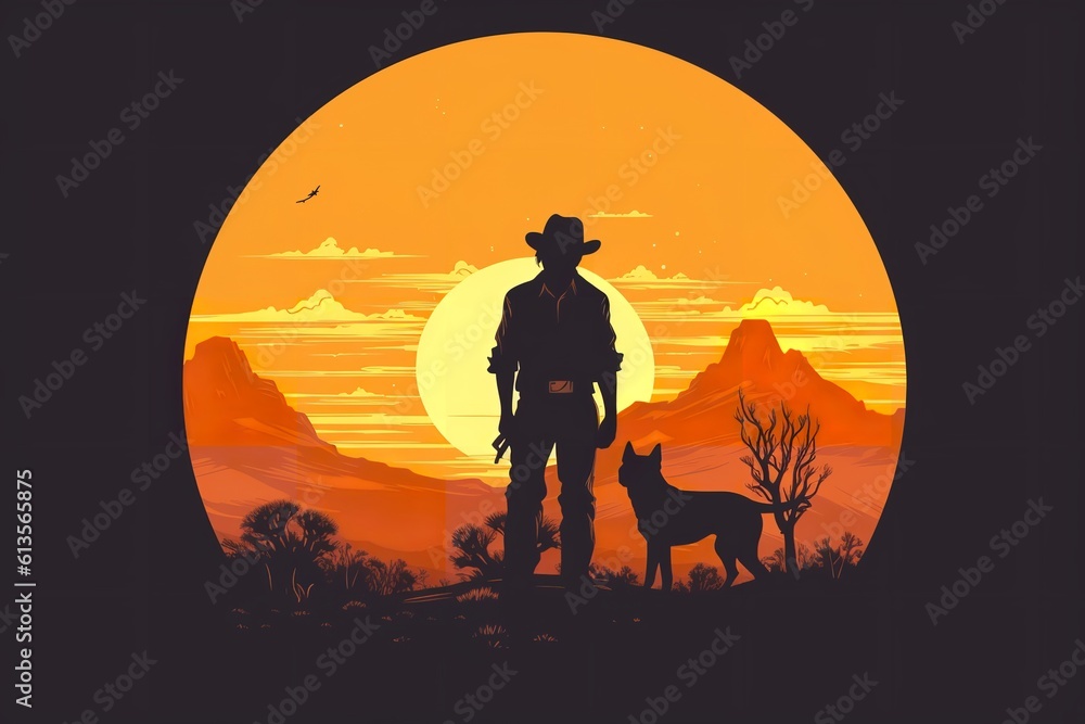 soldier, dog, helicopter, sunset

