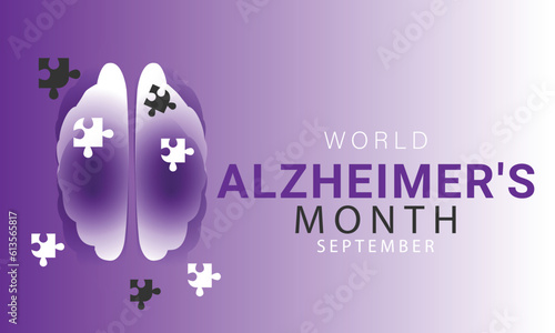 World Alzheimer's month. background, banner, card, poster, template. Vector illustration.