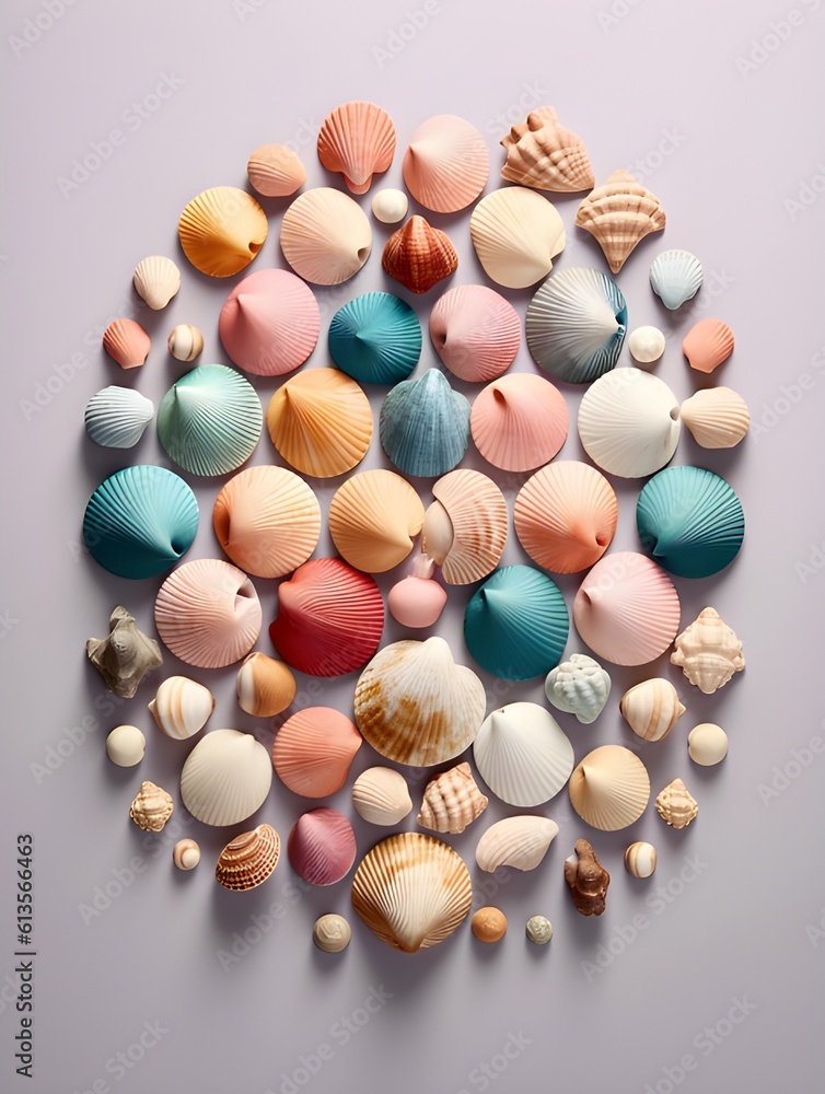 aesthetic knolling seashells. aesthetic knolling seashells.