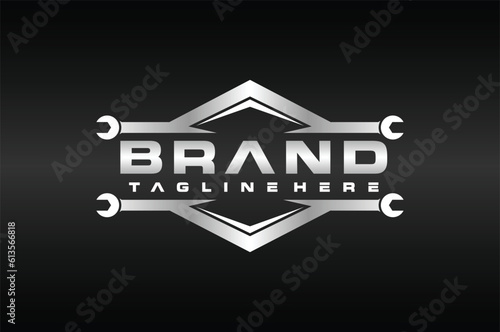 wrench workshop emblem logo