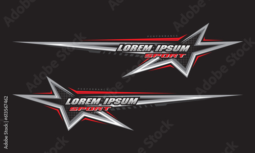 Wrap Design For Car vectors. Sports stripes, car stickers black color. Racing decals for tuning