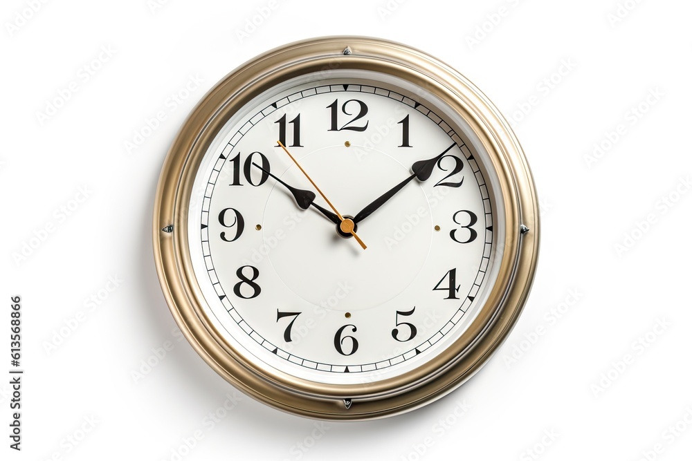 Timeless elegance. Close up of classic watch clock on a white isolated background Timeless elegance. Close up of classic watch clock on a white isolated background