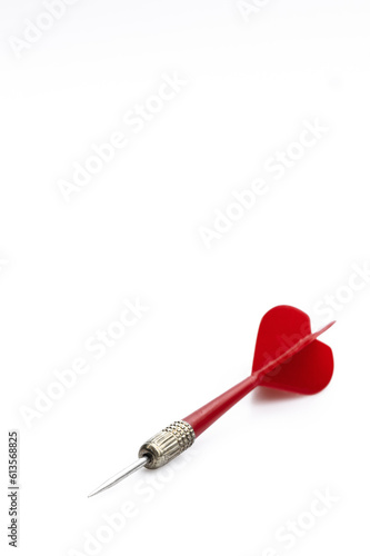 Red darts Isolated on white background, goal setting concept for success.