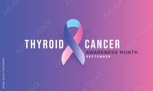 Thyroid Cancer awareness month. background, banner, card, poster, template. Vector illustration.