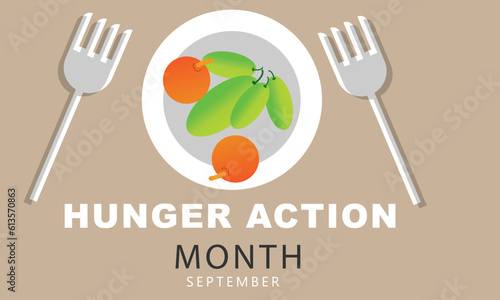 Hunger action month. background, banner, card, poster, template. Vector illustration.