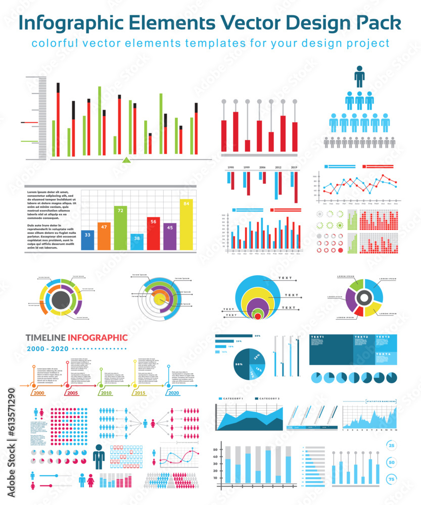 Infographic Infographics Elements Vector Design Pack. Infographics elements data visualization designs. Can be used for workflow, diagram, flowchart concept, timeline, marketing icons, info graphics