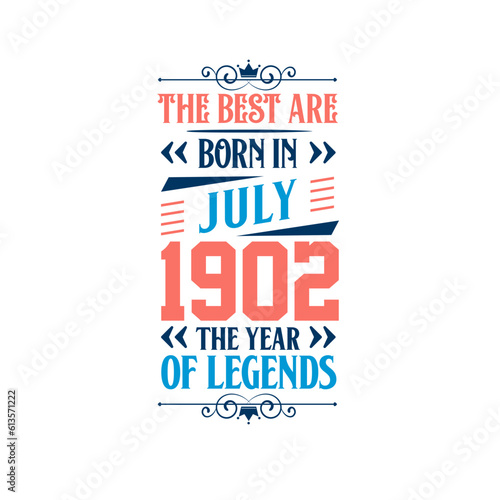 Best are born in July 1902. Born in July 1902 the legend Birthday