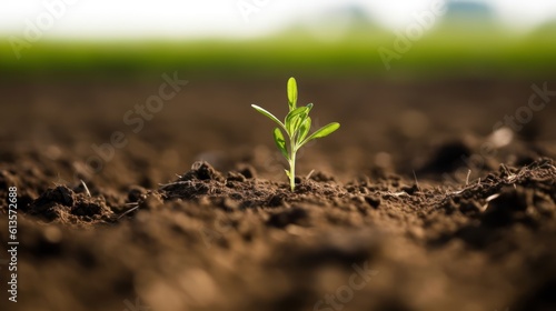 Fototapeta Naklejka Na Ścianę i Meble -  little plant in the soil HD 8K wallpaper Stock Photographic Image