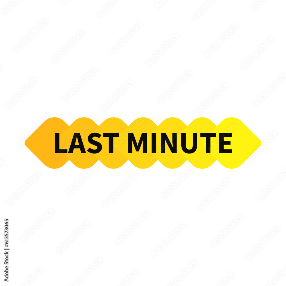 Fototapeta premium Last Minute In Yellow Color And Rectangle Shape For Advertisement Announcement 