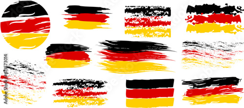 Flag of Germany painted with a brush stroke,Vector grunge flag of Germany ,Vector illustration.