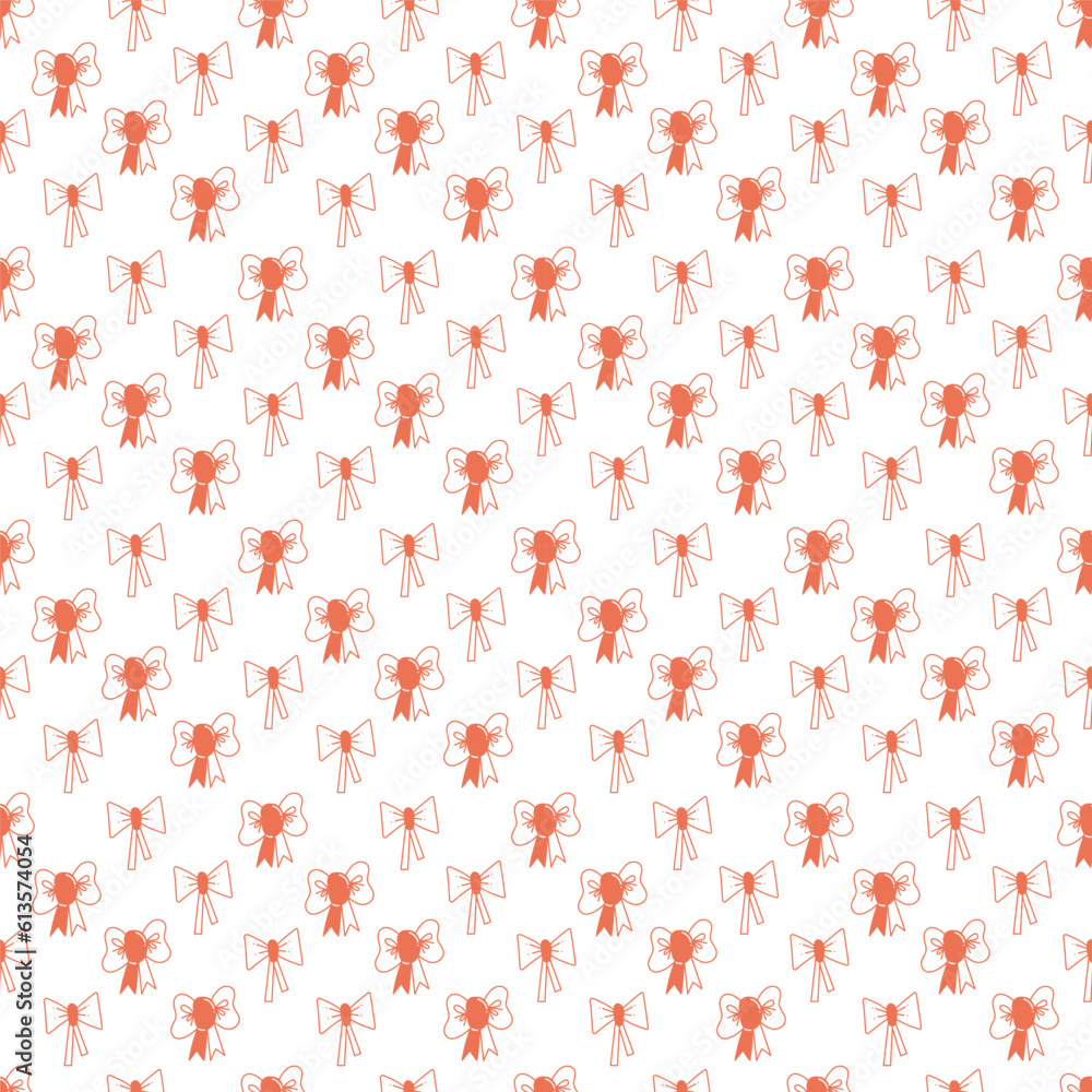 Seamless pattern with two bow on white background4. Doodle vector color illustration. Seamless pattern with two bow on white background4. Doodle vector color illustration.