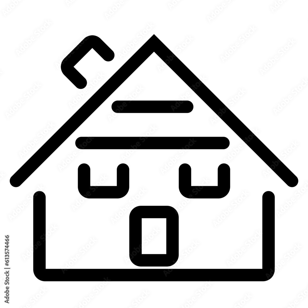 House icon that looks like a person's face with no background. House icon that looks like a person's face with no background.