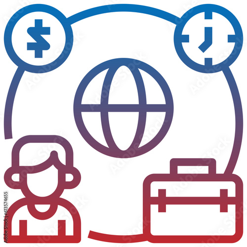 FREELANCING line icon,linear,outline,graphic,illustration