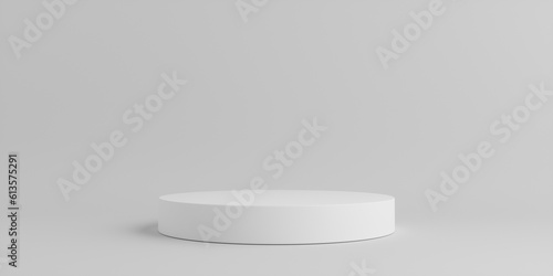 Photos Product Podium - White Podium, White Background. 3D Illustration