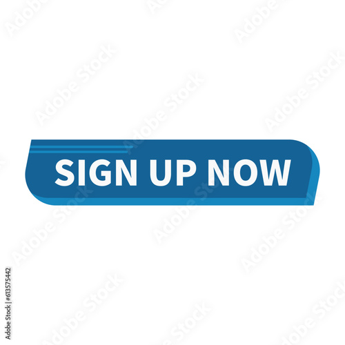 Sign Up Now In Blue Color Rectangle Shape For Advertising Business
