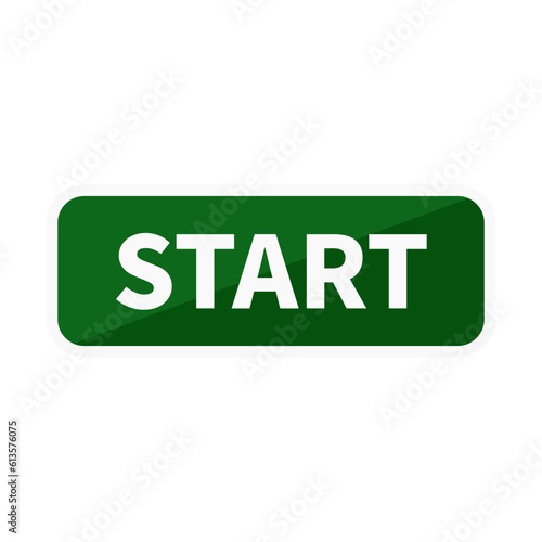 Start Button In Green Duo Color Rectangle Shape
