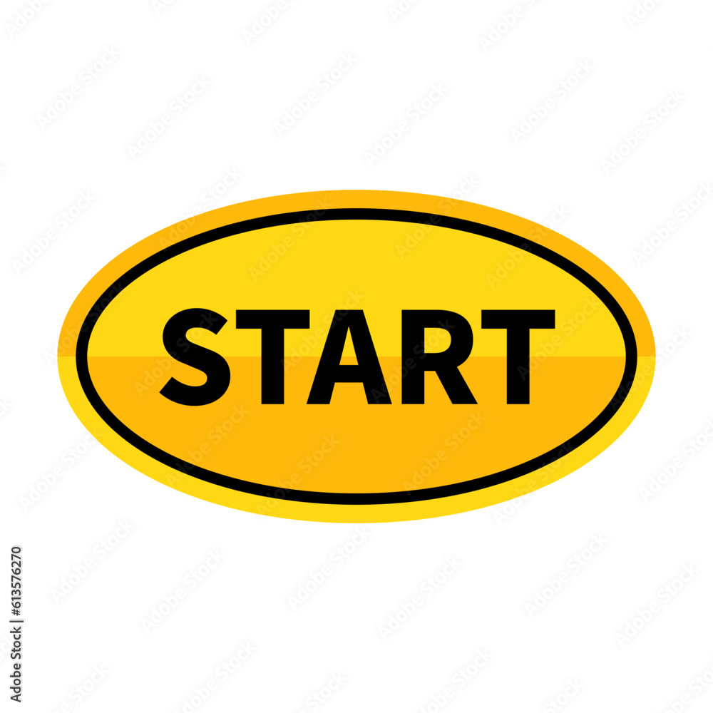 Start Button In Yellow Duo Color Oval Shape With Black Line
Start Button In Yellow Duo Color Oval Shape With Black Line