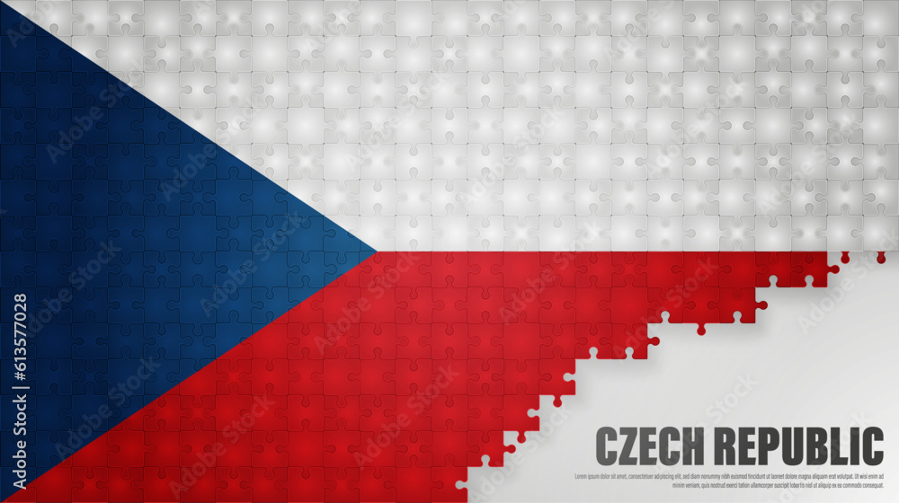 Naklejka premium CzechRepublic jigsaw flag background.