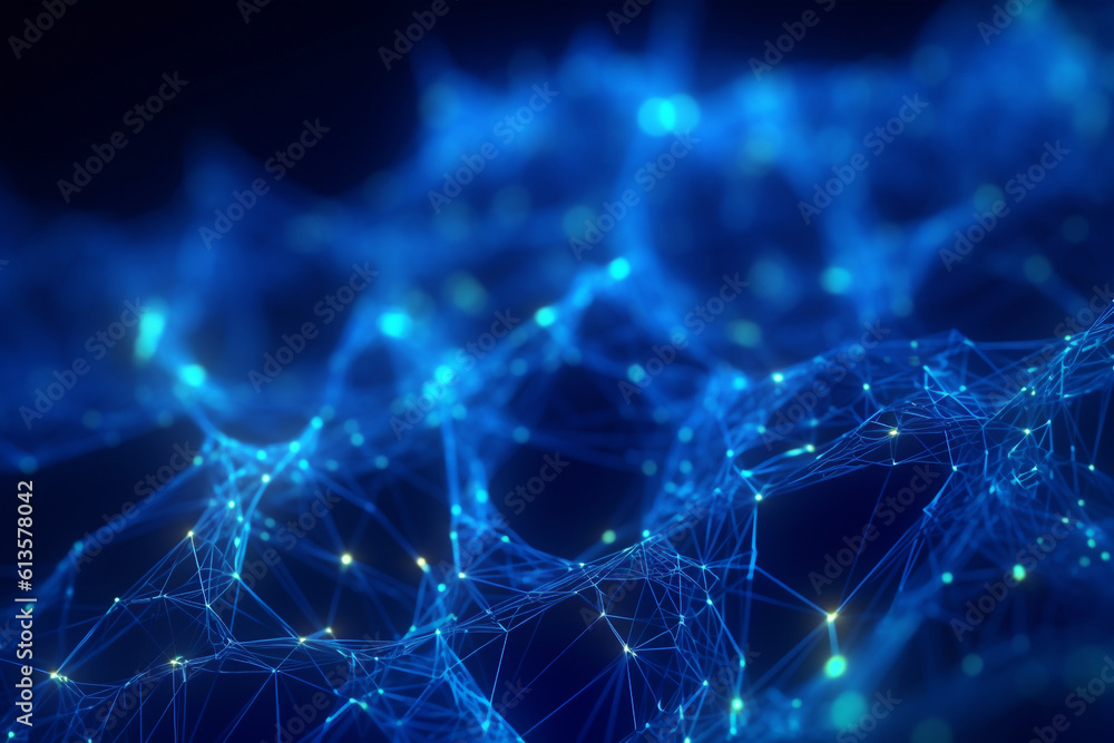 Abstract blue network background with lines and particles. High quality photo Abstract blue network background with lines and particles. High quality photo