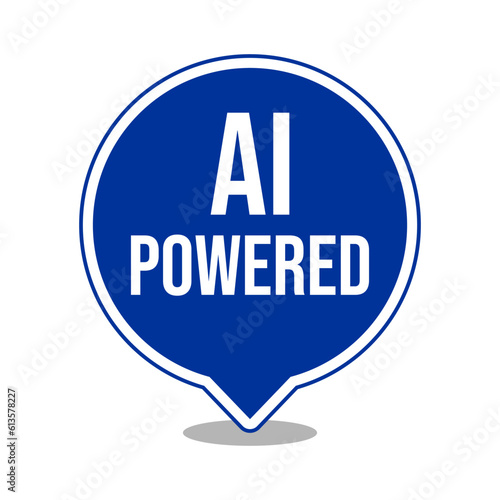 Artificial intelligence powered callout speech icon label design vector