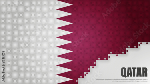 Qatar jigsaw flag background.