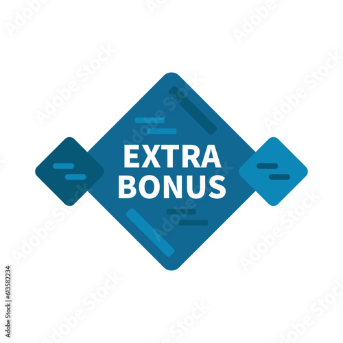 Extra Bonus In Blue Color And Square Shapes For Advertisement
