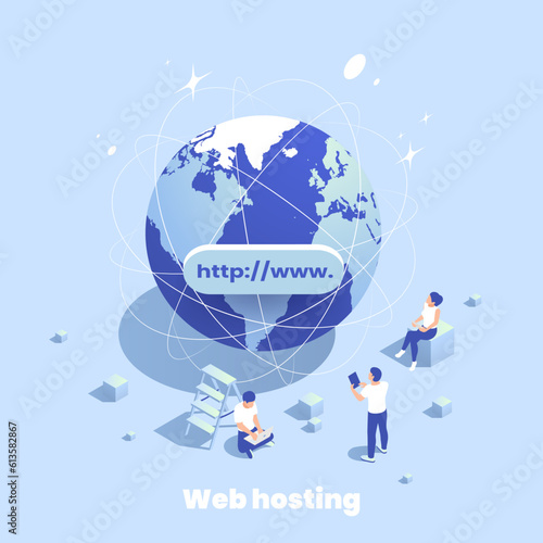 Web Hosting Globe Composition