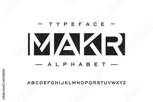Creative abstract modern digital technology fonts. Minimalist slim typography monogram font style. Vector illustration and tech logo. Minimal modern typographic alphabet fonts.Digital, game movie, etc