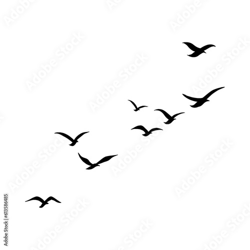 a flock of flying birds © Dian
