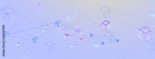 internet digital security technology concept for business background. Lock on circuit board
