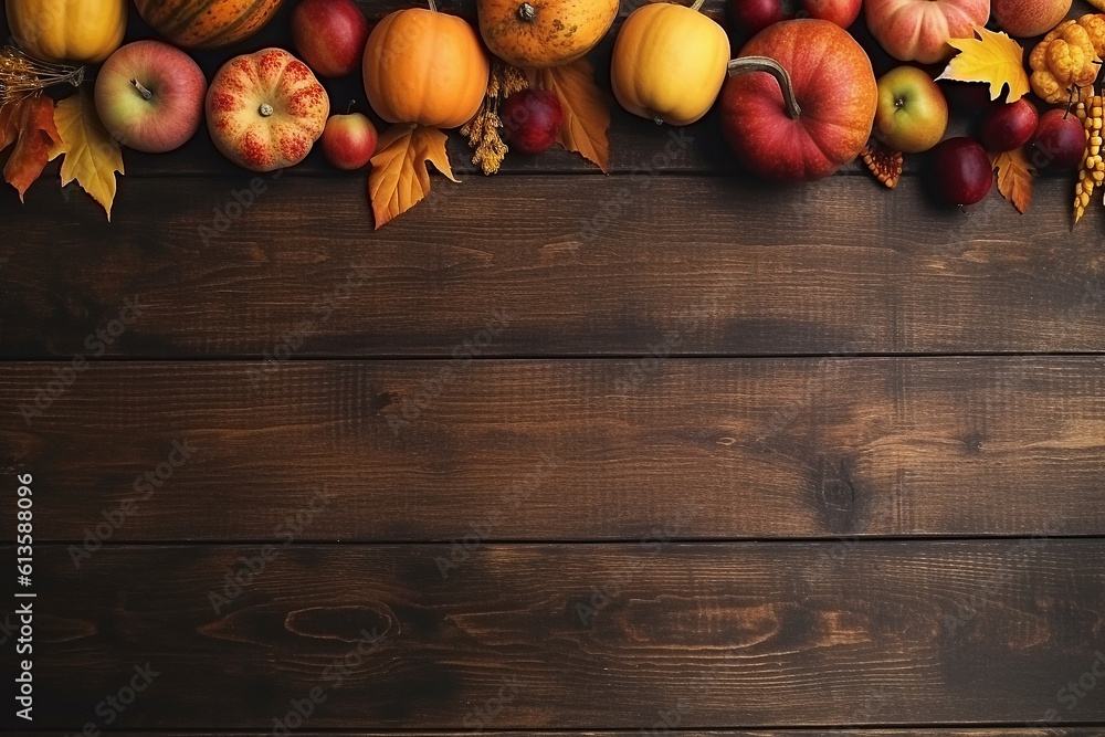 Rustic Thanksgiving background wooden background with copy space Generative Ai Rustic Thanksgiving background wooden background with copy space Generative Ai