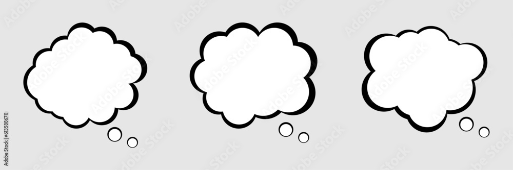 Blank retro comic speech bubble vector icons. clouds vector icons Blank retro comic speech bubble vector icons. clouds vector icons