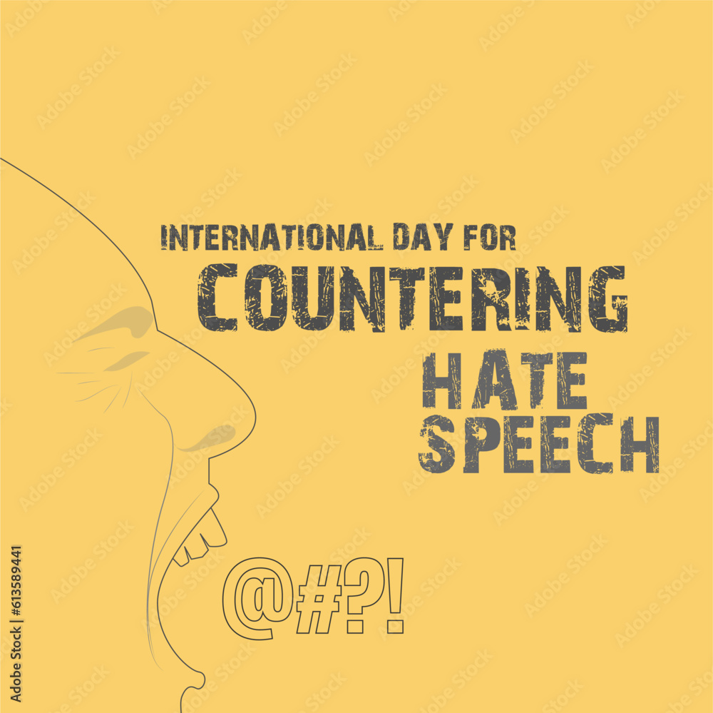 international day for countering hate speech concept. poster