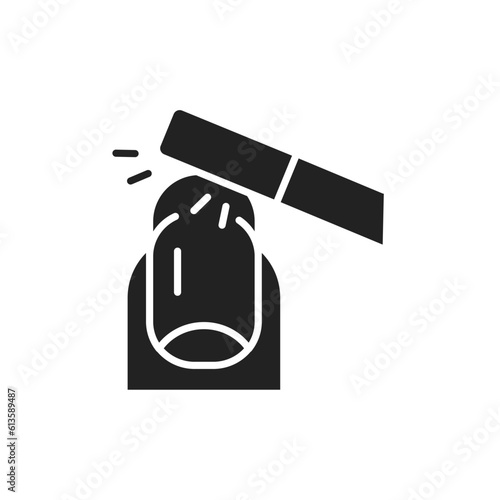 Sawing nails color line icon. Isolated vector element.