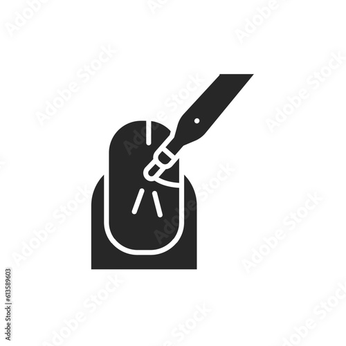 Removing gel polish color line icon. Isolated vector element.