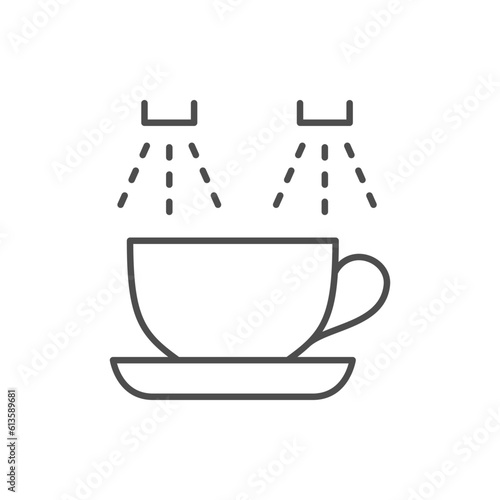 Plate cleaning line outline icon