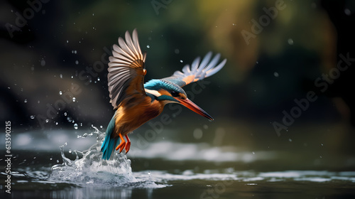 A kingfisher flying © Davy