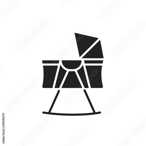 Baby bassinet color line icon. Isolated vector element.