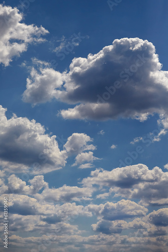 Photography Blue sky and clouds to the horizon vertical photo