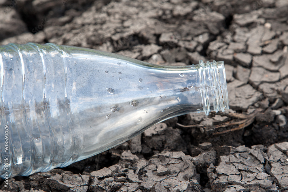 The empty water bottle reflects water scarcity in Europe, as each ...