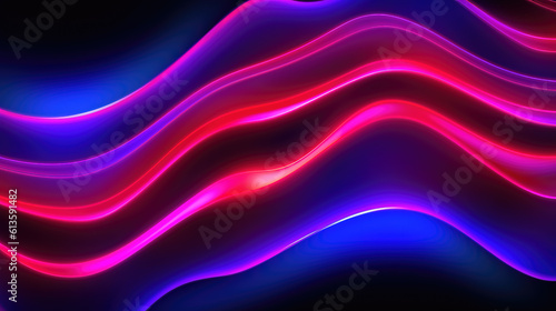 Wallpaper Mural big neon light lines, wave wallpaper, ai generated image Torontodigital.ca