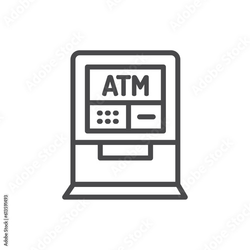 ATM color line icon. Isolated vector element.