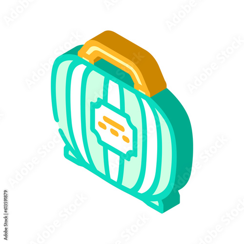 lunch box kids container isometric icon vector. lunch box kids container sign. isolated symbol illustration