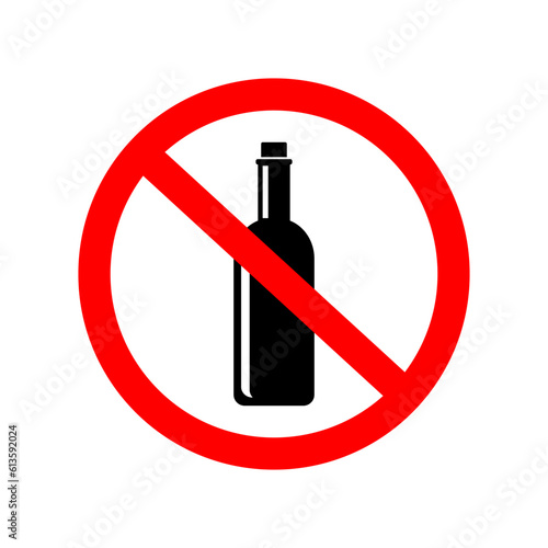  No alcohol sign. Vector icon on white background.