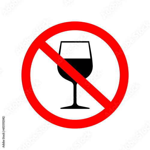  No alcohol sign. Vector icon on white background.