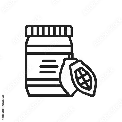 Cacao paste color line icon. Isolated vector element.