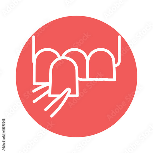 Dental veneers line icon. Isolated vector element.