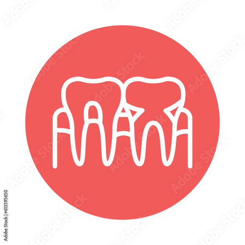 Periodontal disease line icon. Isolated vector element.