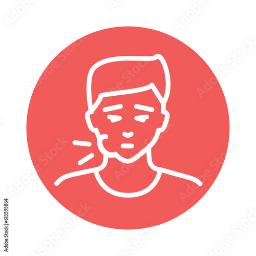 Toothache line icon. Isolated vector element.